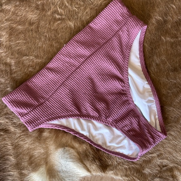 NWT | Salt + Cove Sandy Bikini Bottom XL Mauve Pink Ribbed High-Waist - Picture 1 of 5